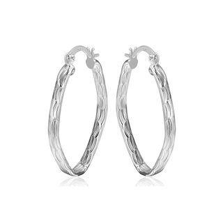 Simple Elegant Fashion Geometric Fish Veins Pattern Earrings Silver - One Size