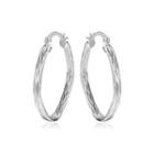 Simple Elegant Fashion Geometric Fish Veins Pattern Earrings Silver - One Size