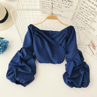 Puff Sleeve Cropped Blouse