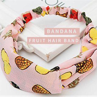 Knotted Fruit Elastic Hair Band Pink - One Size