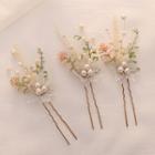 Beaded Flower Hair Stick 1 Pc - As Shown In Figure - One Size