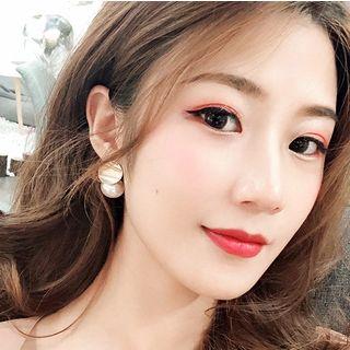 Faux Pearl Alloy Disc Earring Faux Pearl Alloy Disc Earring - One Size