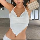 Halter-neck Tie-back Cropped Camisole Top