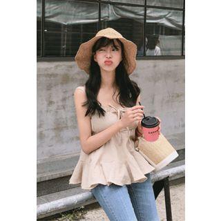 Sleeveless Frilled A-line Top