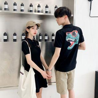 Couple Matching Short-sleeve Polo Shirt / Short-sleeve Polo Dress / Shorts