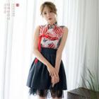 Modern Hanbok Mini Skirt In Charcoal Gray Charcoal Gray - One Size