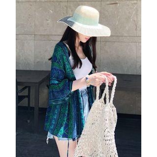 Tie-front Paisley Empire Blouse