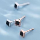925 Sterling Silver Glaze Square Earring