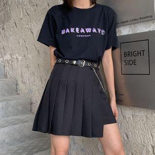 High-waist A-line Accordion Pleat Skirt