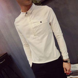 Half-placket Plain Shirt