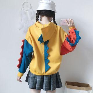 Frill-trim Color Block Hoodie
