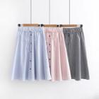 High Waist Striped A-line Skirt