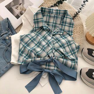 Sleeveless Tie-front Shirt