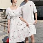 Couple Matching Short-sleeve T-shirt / Midi A-line Dress / Shorts