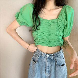 Square Collar Off Shoulder Top