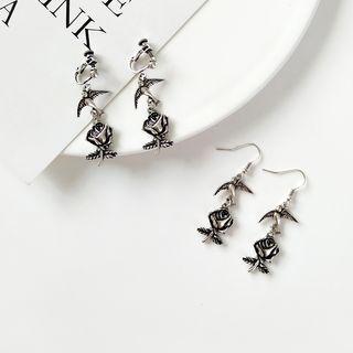 Rose & Bird Dangle Earring