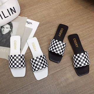 Checkered Slide Sandals