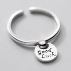 Lettering Sterling Silver Open Ring S925 Silver - Ring - Silver - One Size