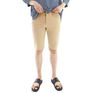 Plus Size Band-waist Slim-fit Shorts
