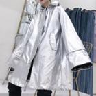 Zip Hooded Coat Silver - One Size