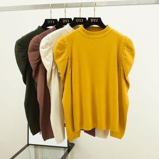 Mock-neck Knit Blouse