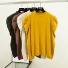 Mock-neck Knit Blouse