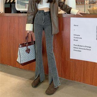 Bootcut Mid Rise Asymmetrical Jeans
