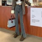 Bootcut Mid Rise Asymmetrical Jeans