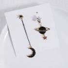 Non-matching Galaxy Dangle Earring 1 Pair - Silver - One Size