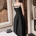 Spaghetti Strap Bow Detail Mini A-line Dress / Midi A-line Dress