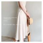 Sleeveless Drawstring-waist Dress Beige - One Size