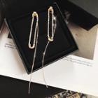 925 Sterling Silver Rhinestone Safety Pin Dangle Earring As Shown In Figure - One Size