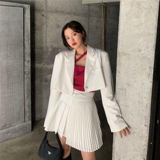Cropped Blazer / Mini Pleated Skirt