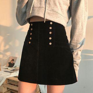 Velvet Mini A-line Skirt
