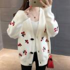 Floral Embroidery Buttoned Cardigan