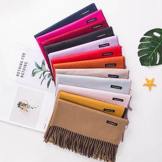 Fringed Two-tone Neck Scarf