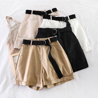 High-waist Wide-leg A-line Shorts