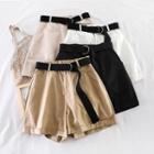 High-waist Wide-leg A-line Shorts