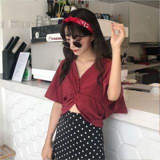 Plain Knot Detail Short Sleeve T-shirt