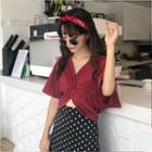 Plain Knot Detail Short Sleeve T-shirt