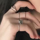Set Of 6: Alloy Ring (assorted Designs) 1068a - Set Of 6 - Ring - Silver - One Size