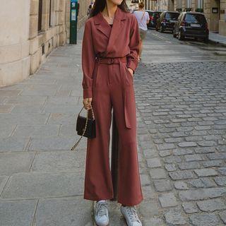 Set: Blazer + Wide-leg Pants