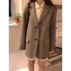Single-breasted Wool Blend Coat One Size