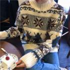 Mock Neck Patterned Sweater As Shown In Figure - One Size