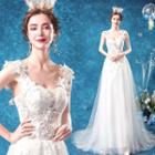 Crochet Strap Mesh A-line Wedding Gown