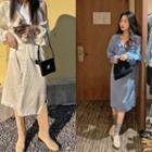Tie-neck Silky Dress