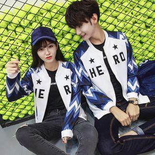 Printed Zip Couple Matching Jacket