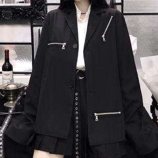 Single-breasted Zip Detail Blazer