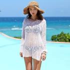 Perforated Long-sleeve Cover-up