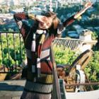 Set: Color Block Midi Sweater Dress + Knit Scarf
